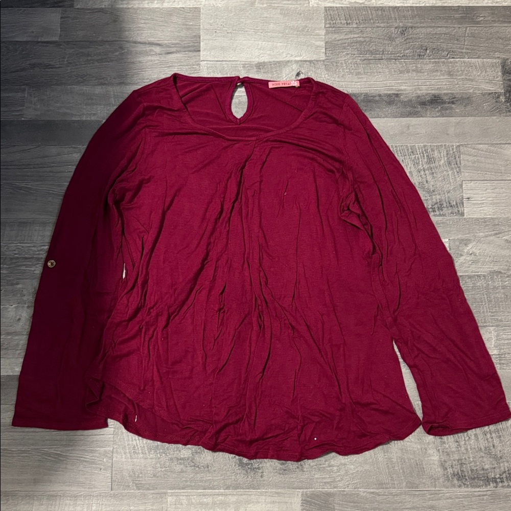 Burgundy Long Sleeve Top